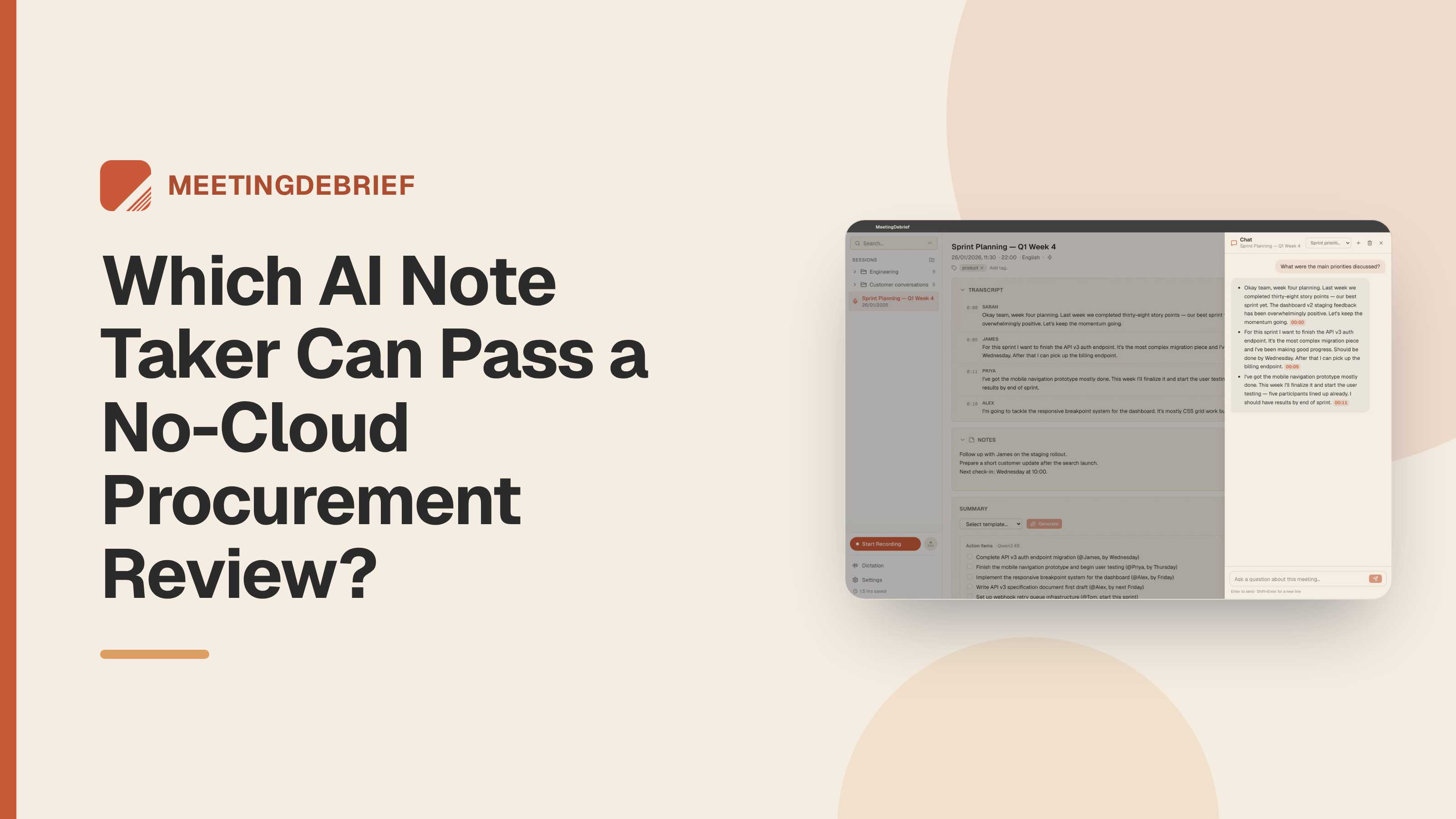 Which AI Note Taker Can Pass a No-Cloud Procurement Review?