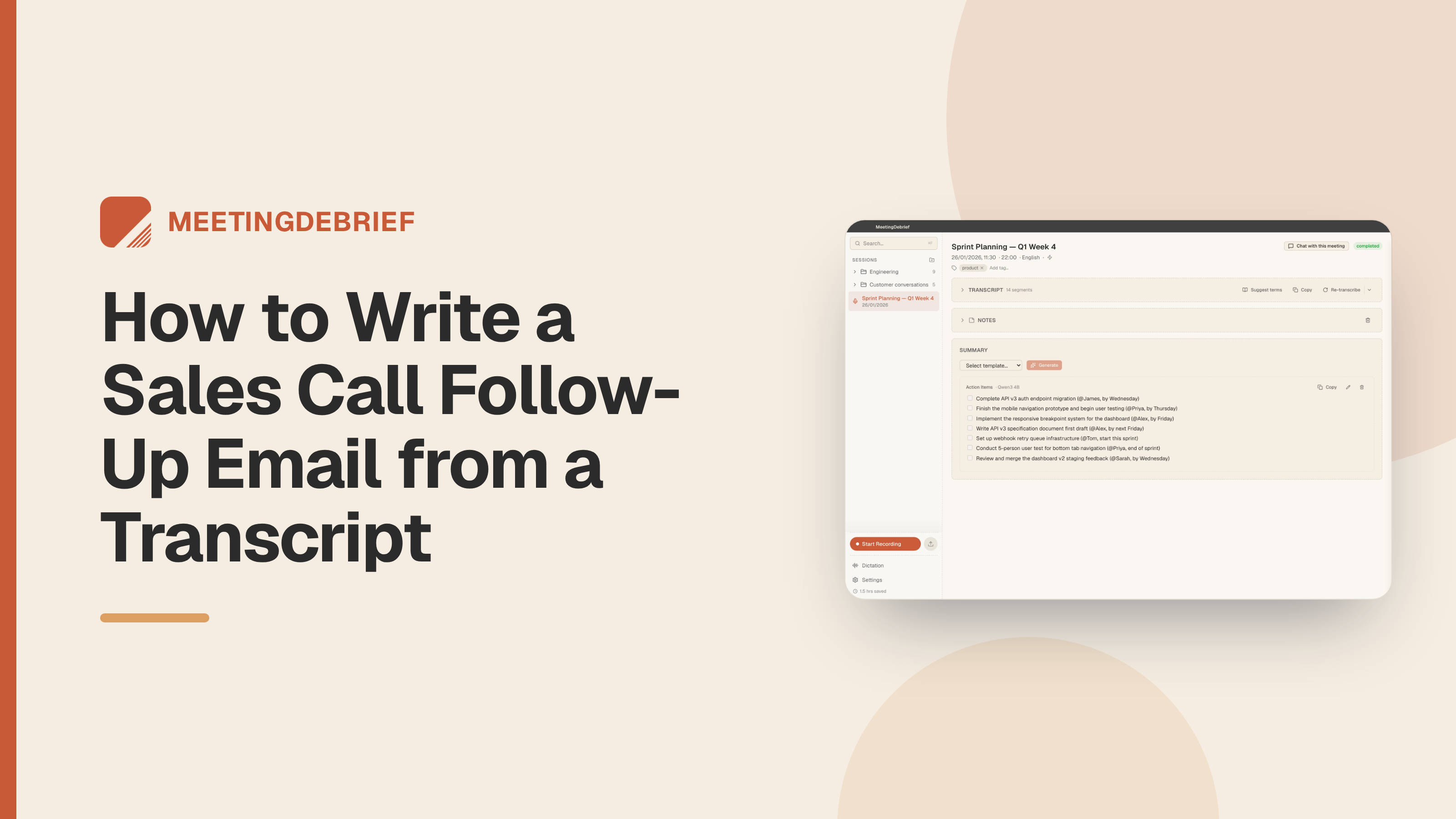 How to Write a Sales Call Follow-Up Email from a Transcript